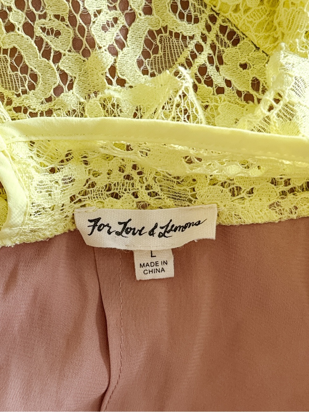 For Love & Lemons Tati Lace Ruffle Dress Yellow - Size Large - Picture 12 of 14